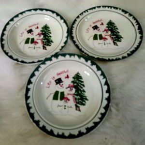 Vtg 1998 Atico Let It Snow Salad Dessert Plates 3pcs